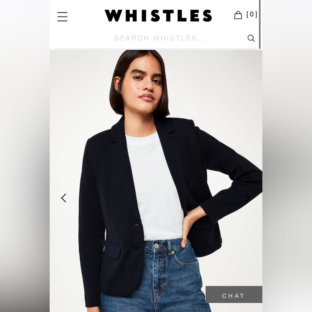 Navy Whistles sweater blazer sz 6 elevated workwear - Picture 10 of 16